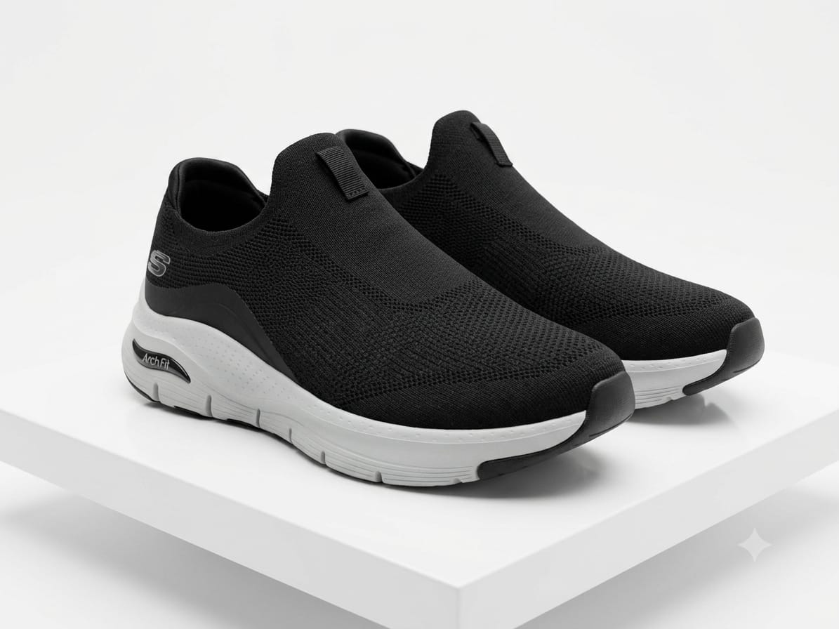 Classic Black & White Casual Sneakers